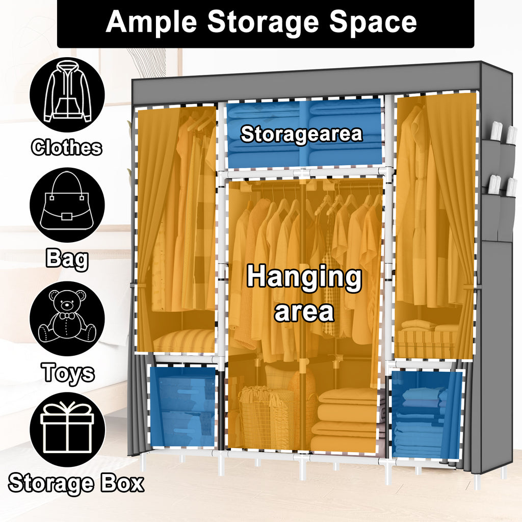 165*165*45CM Canvas Wardrobe