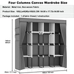 165*165*45CM Canvas Wardrobe