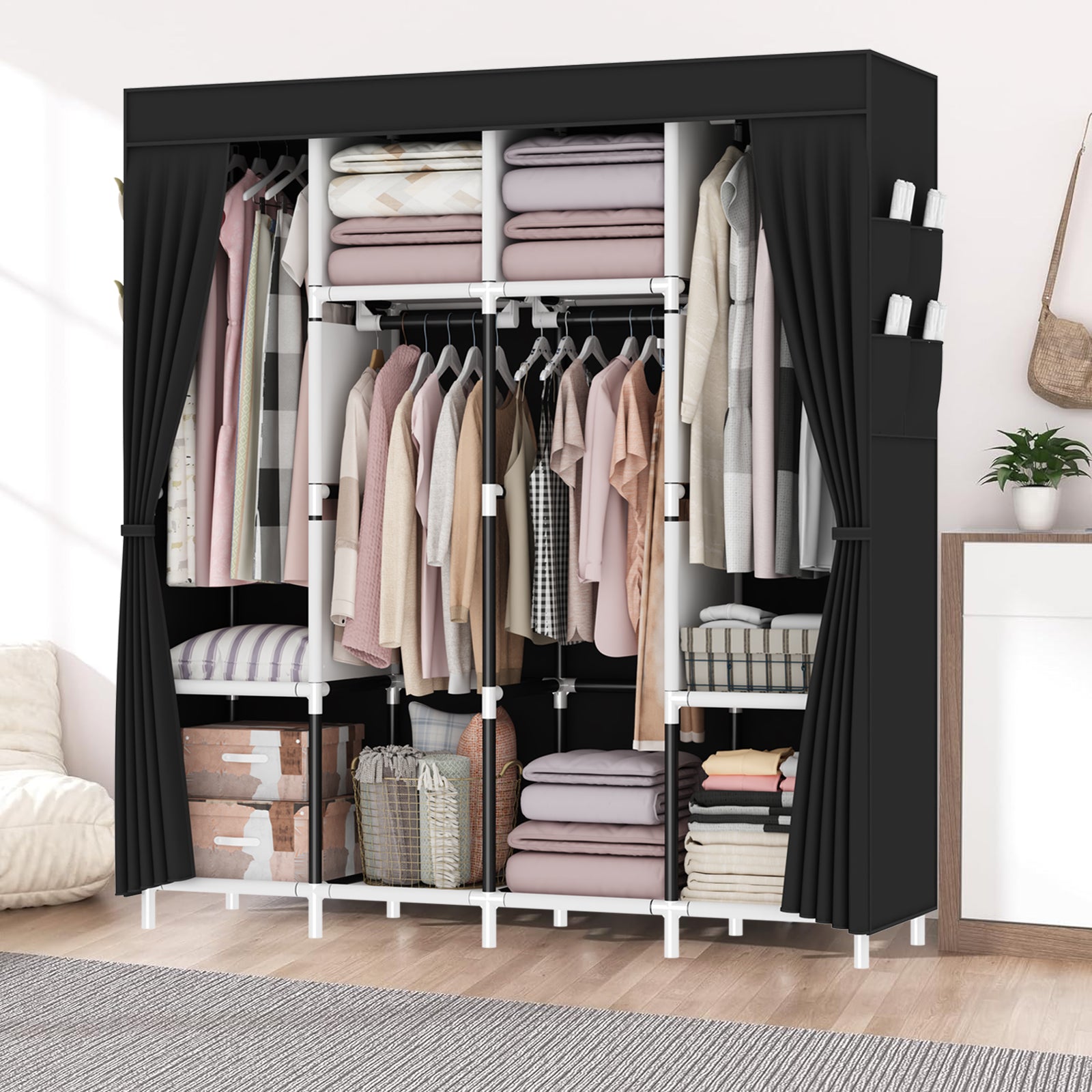 165*165*45CM Canvas Wardrobe