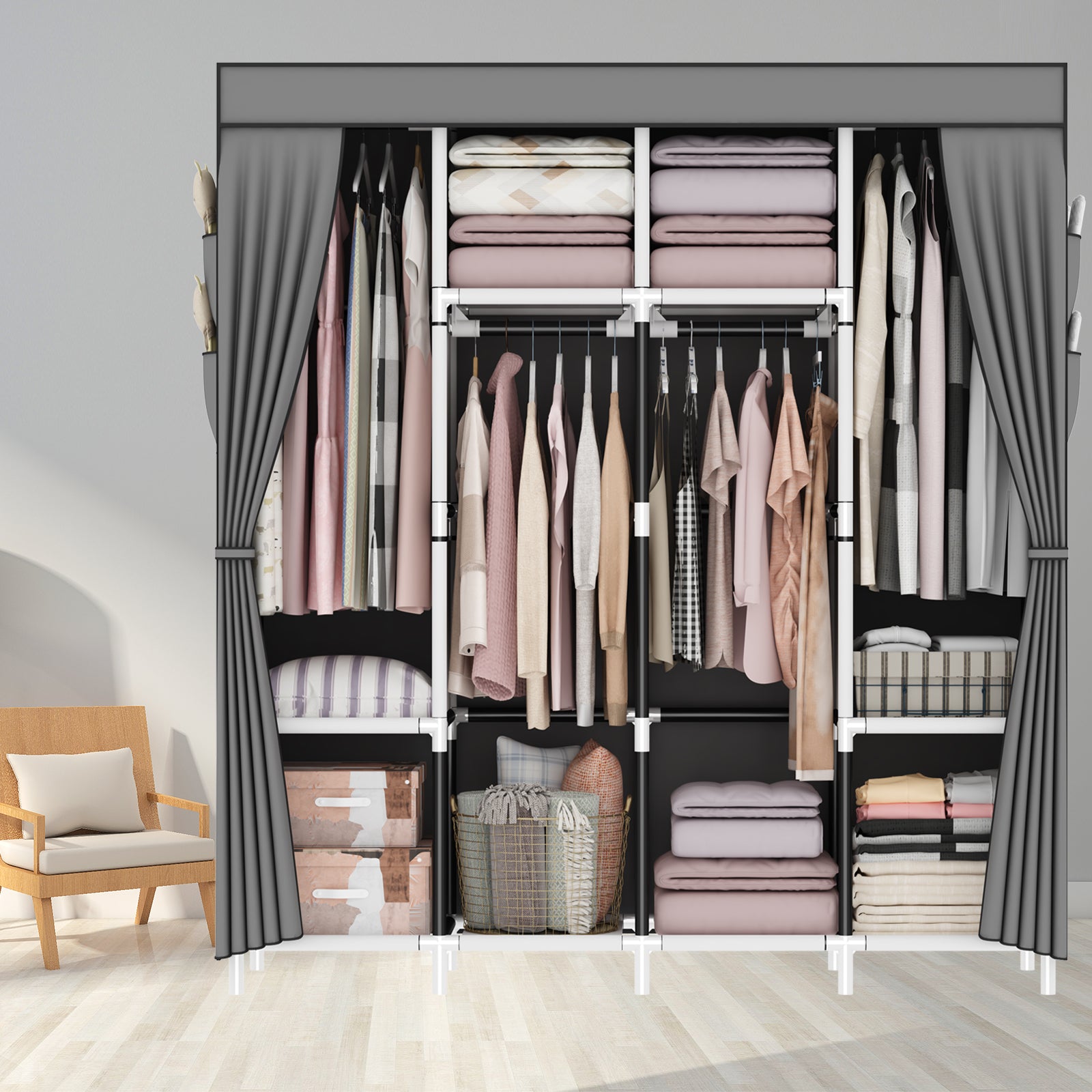 165*165*45CM Canvas Wardrobe